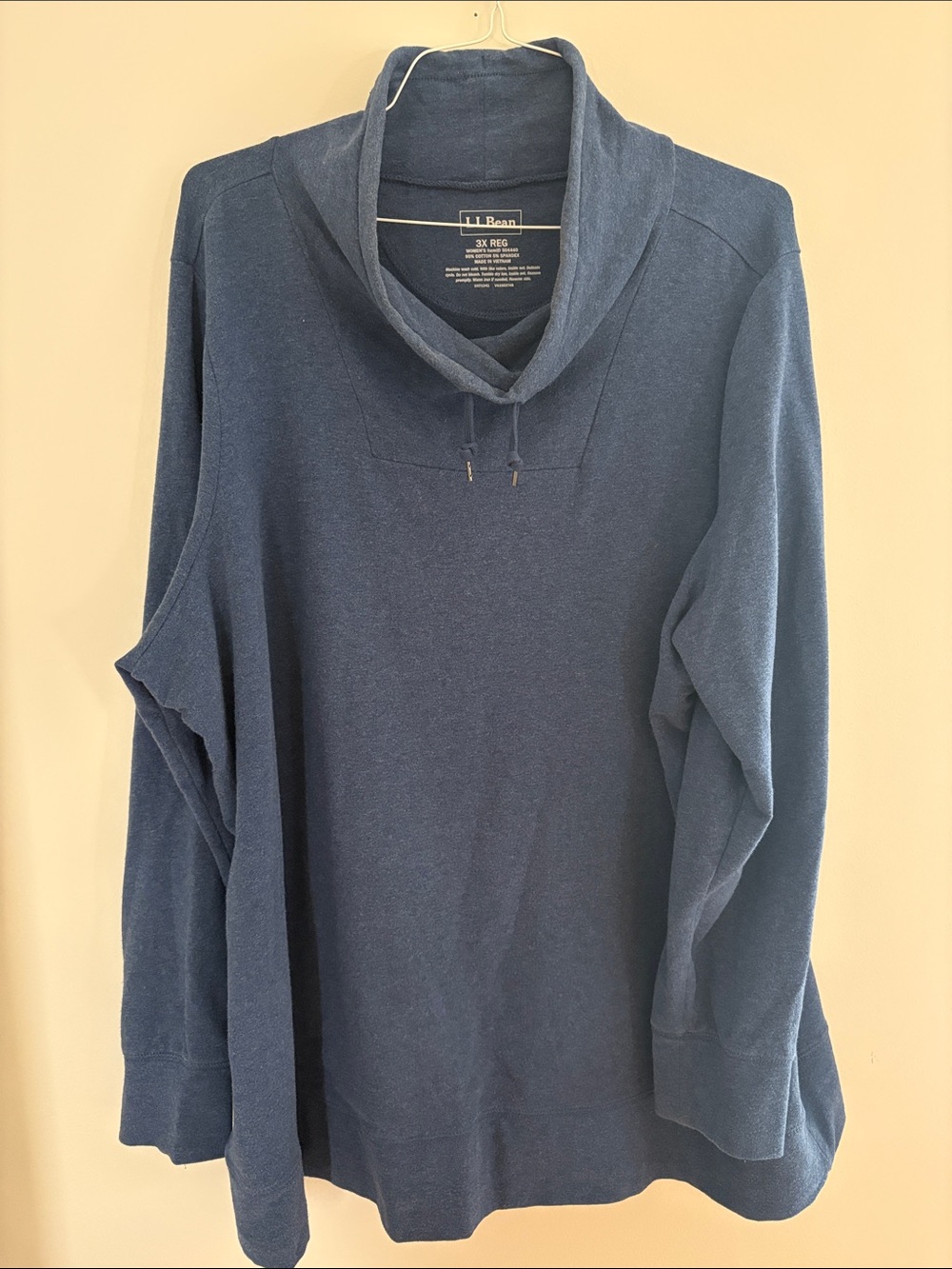 L.L. Bean Women’s Heather Navy Cowlneck Pullover Sweater size 3X